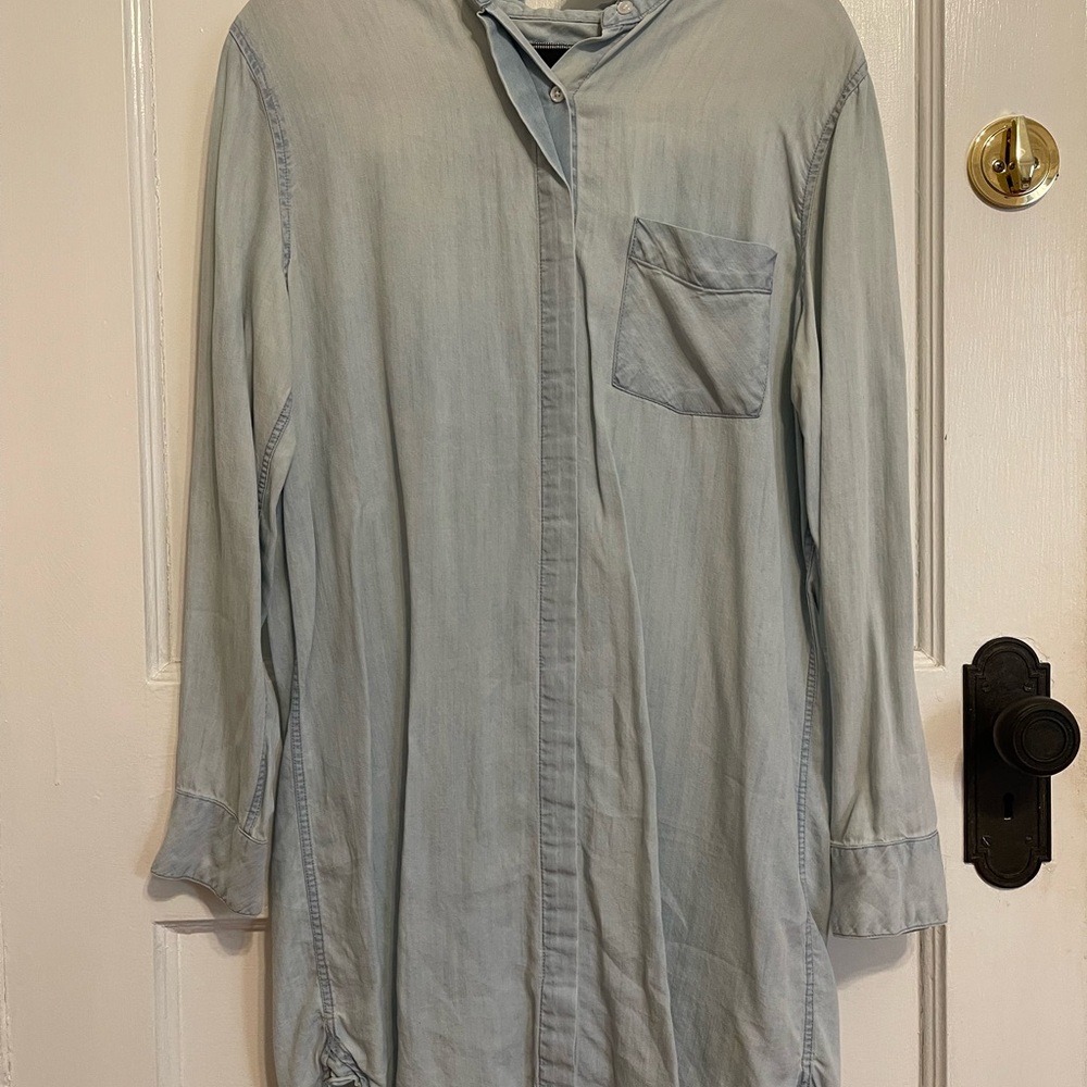 Rails Light Blue Button-Up Shirt Dress